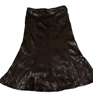 A.L.C. Women's Size 6 Black Midi Zip Elegant Sequined Lined Evening Skirt New WT